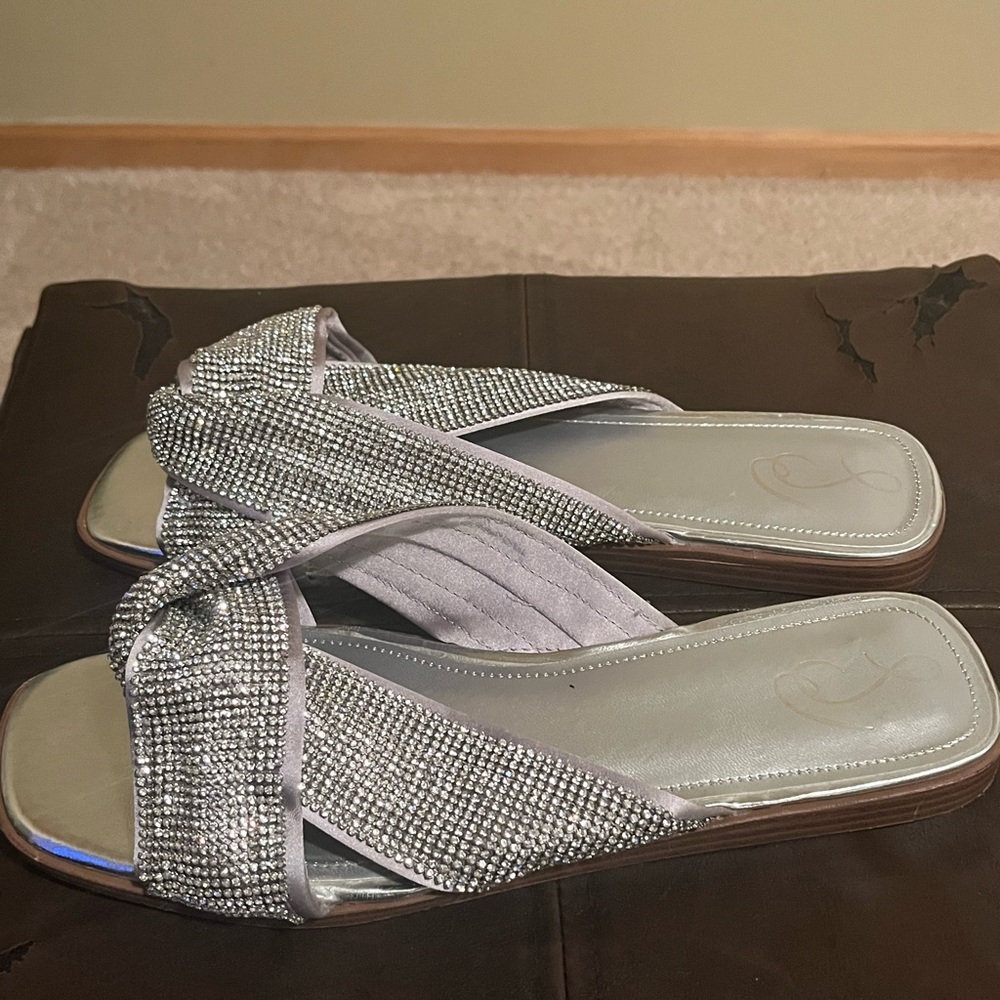 Silver Rhinestone Sandals - Picture 2 of 4